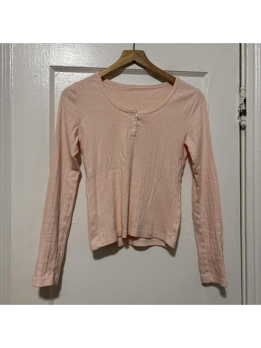 Brandy Melville Women's Pink Shirt